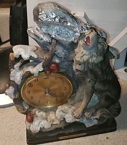 Ceramic Wolf clock-frame repair (step 3)