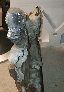 Ceramic wolf clock repair (step 3)