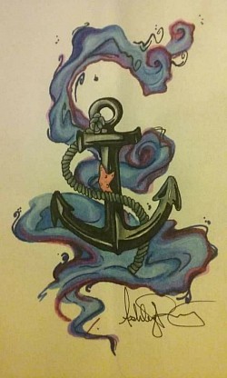 Anchor. Done in alcohol based permanent ink