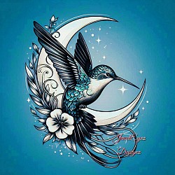 Hummingbird & Moon memorial Tattoo 2/3